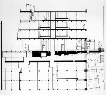 Section sketch at 355 Bryant Lofts in San Francisco.