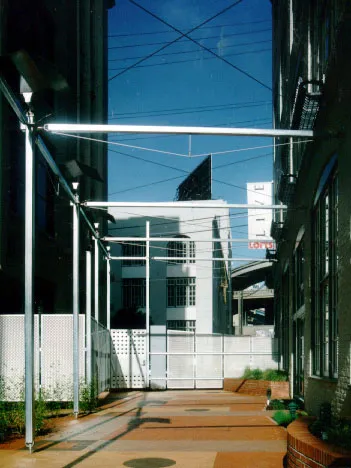 Entry courtyard at 355 Bryant Lofts in San Francisco.