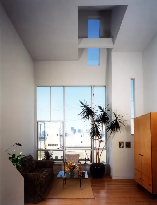 Living room inside 18th & Arkansas/g2 Lofts in San Francisco.