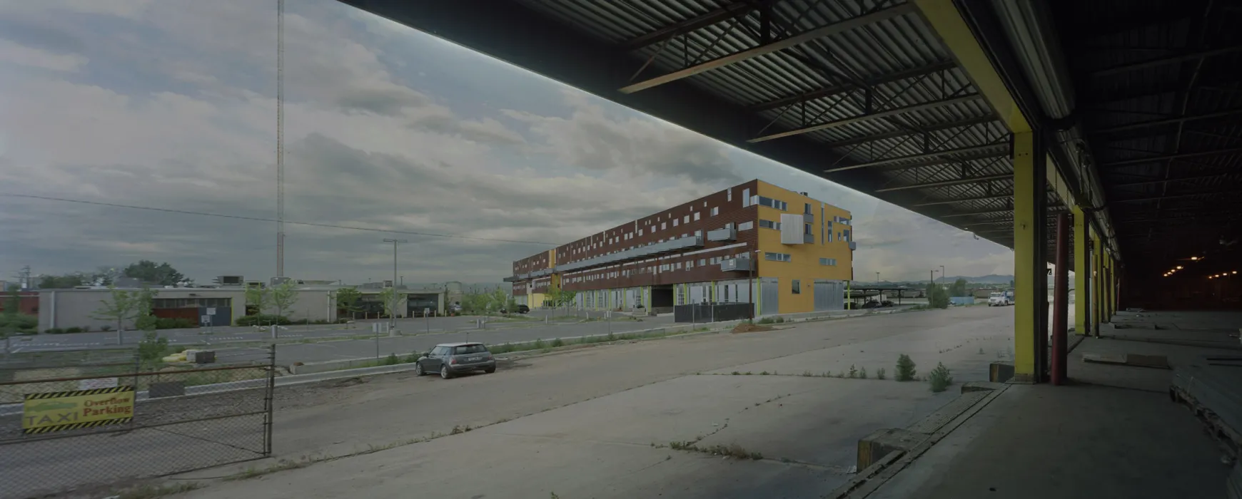 Exterior view of Taxi 2 from the loading dock next door in Denver, Colorado. 