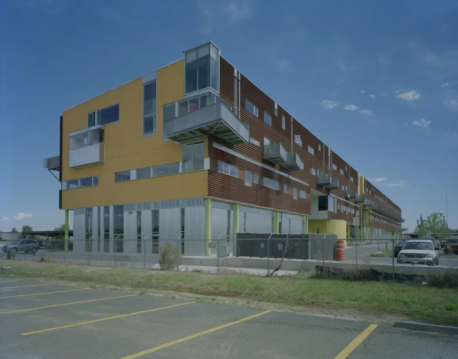 Exterior view of Taxi 2 from an adjacent parking lot in Denver, Colorado. 