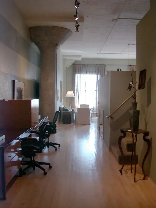 Interior view of a unit hallway at Marquee Lofts in San Francisco.