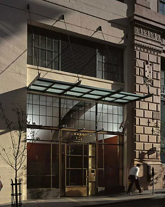 Exterior view of the entry to Marquee Lofts in San Francisco.