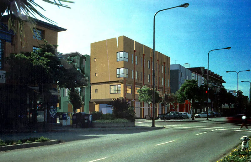 Exterior rendering of Manville Hall in Berkeley, California.
