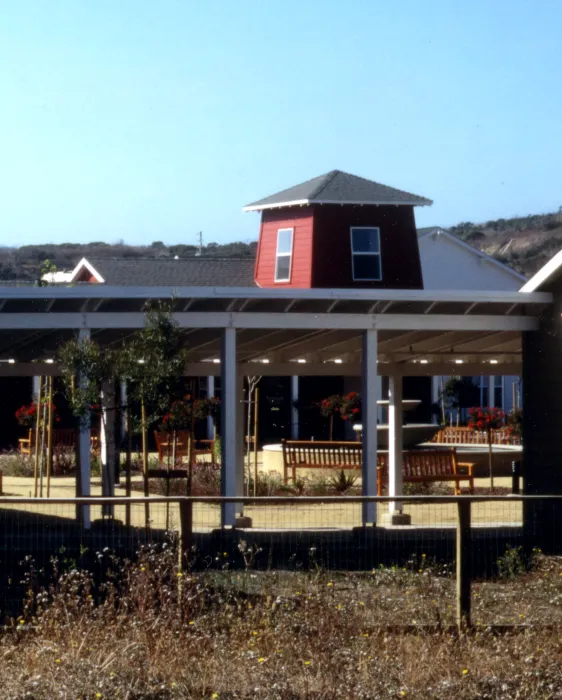 Courtyard at Moonridge Village in Santa Cruz, California.