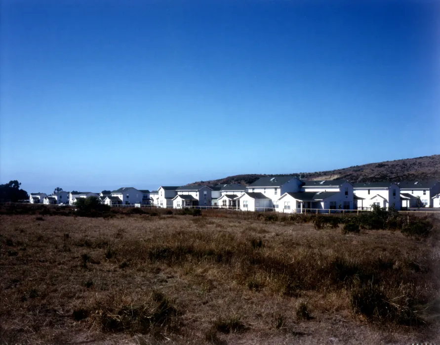 View of Moonridge Village in Santa Cruz, California from a nearby meadow.