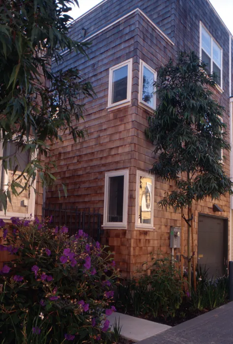 Exterior view of the duplex's at Bell Mews in San Francisco. 