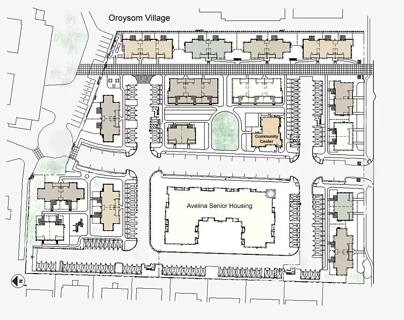 Site plan for Oroysom Village in Fremont, California.