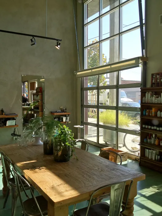 Interior view of a flex loft occupied by a hair salon at 1500 Park Avenue Lofts in Emeryville, California.