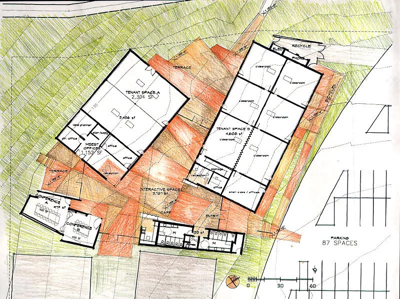 Aerial sketch of the site plan for UCMBEST in Marina, California.