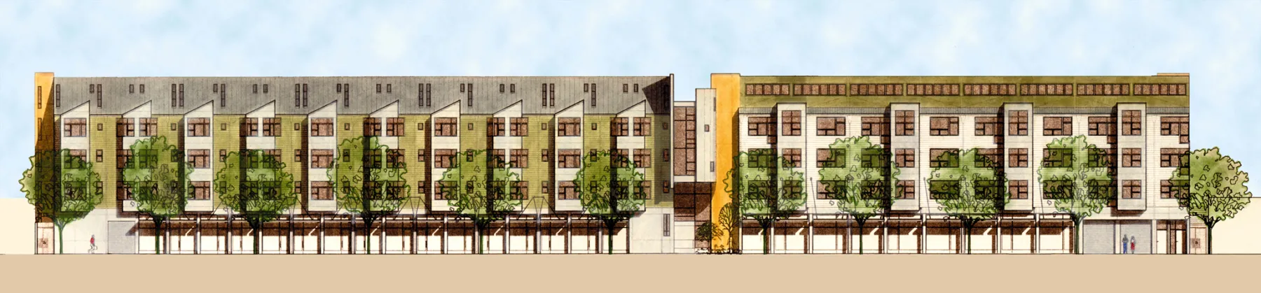 Elevation rendering of SOMA Residences in San Francisco.