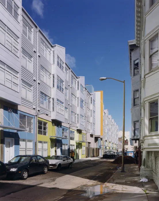 Exterior view of live/work units at SOMA Residences in San Francisco.