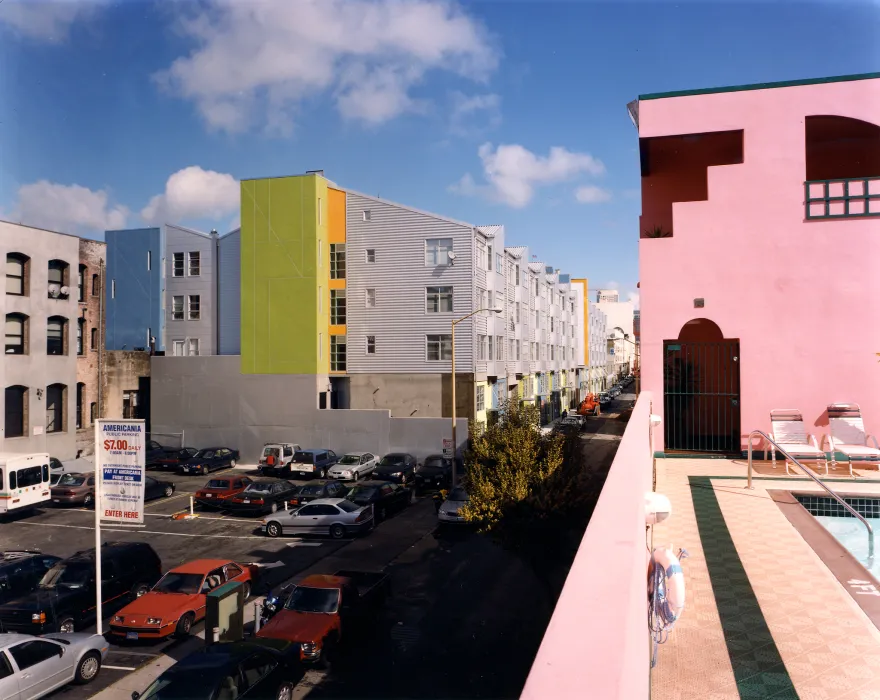 Exterior adjacent view of Soma Residences in San Francisco.