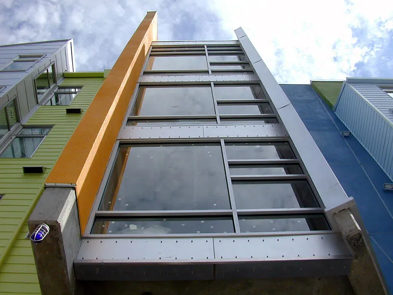 Detail of exterior at SOMA Residences in San Francisco.