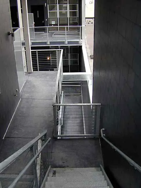 Stairway at Indiana Industrial Lofts in San Francisco.