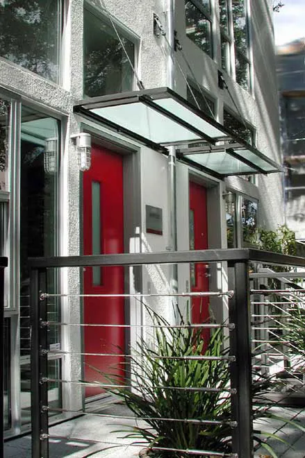 Entry door to a townhouse at Iron Horse Lofts in Walnut Creek, California.