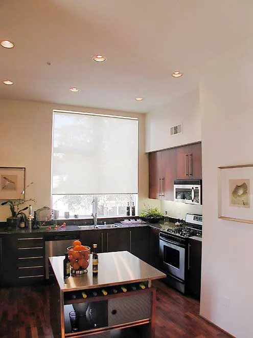 Kitchen inside a unit at Iron Horse Lofts in Walnut Creek, California.