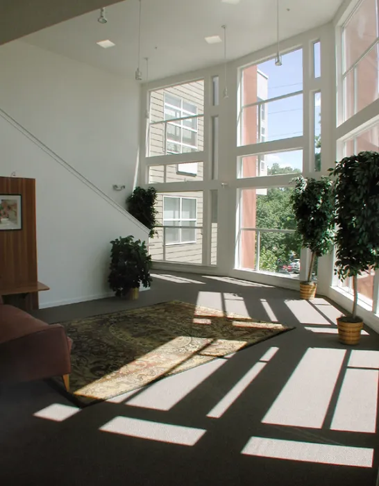 Common area at Coggins Square in Walnut Creek, California.