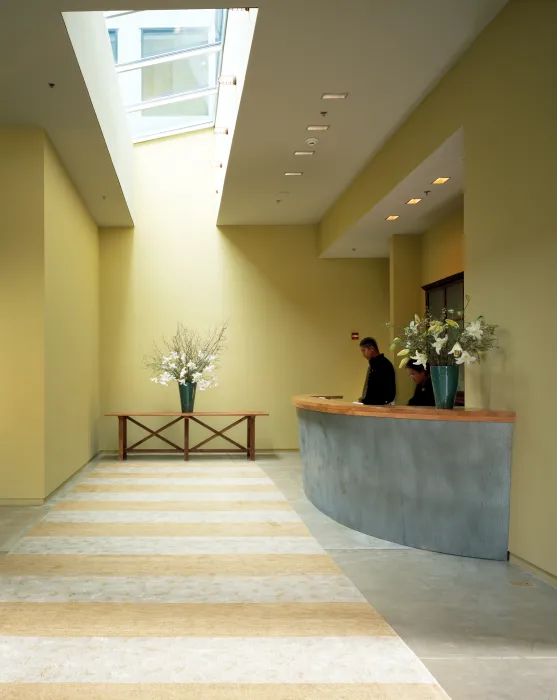 Entrance lobby and reception at Hotel Healdsburg in Healdsburg, Ca.