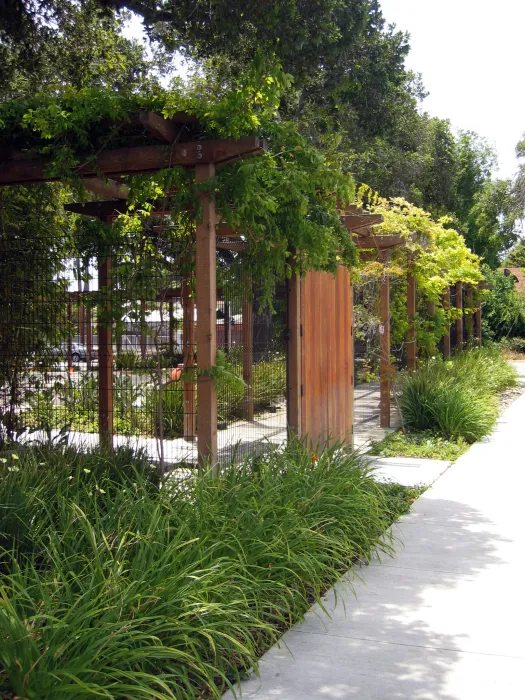 Exterior view of the park security fence at Northside Community Center in San Jose, California.