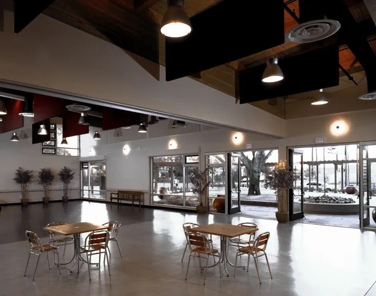 Interior of the community auditorium at Northside Community Center in San Jose, California.