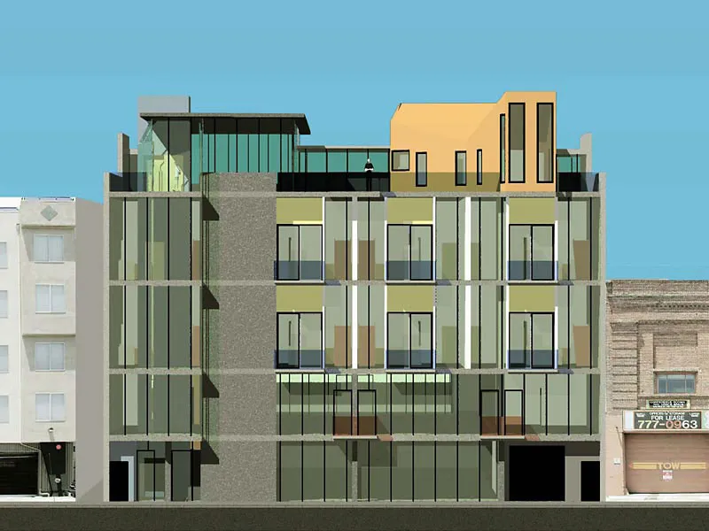 Exterior rendering of the elevation on Townsend Street for  370 Townsend Street.