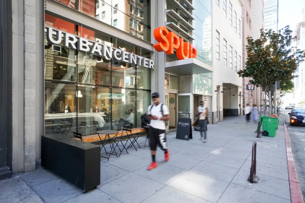 Exterior of SPUR Urban Center Galleries / St. Clare Coffee in San Francisco.