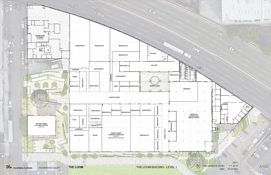 Level one site plan for The Loom