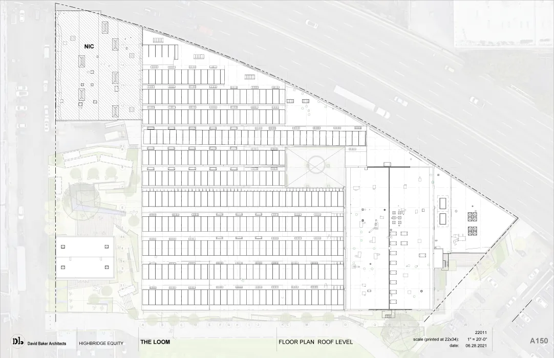 Roof level site plan for The Loom.