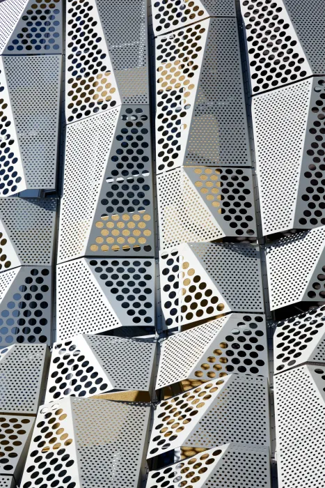 Detail of exterior of Bayview Hill Gardens in San Francisco, Ca.