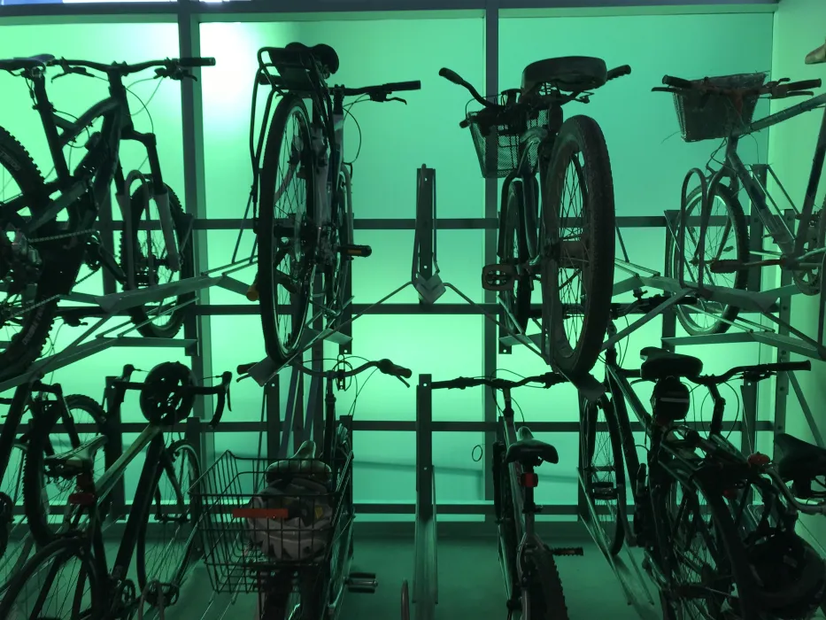 Bicycle parking in 855 Brannan in San Francisco.