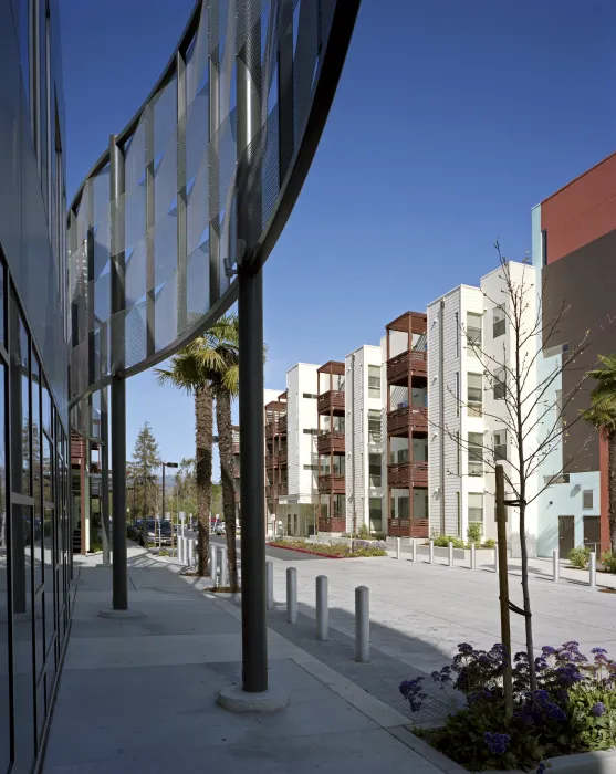 Walkway along Paseo Senter in San Jose, California.