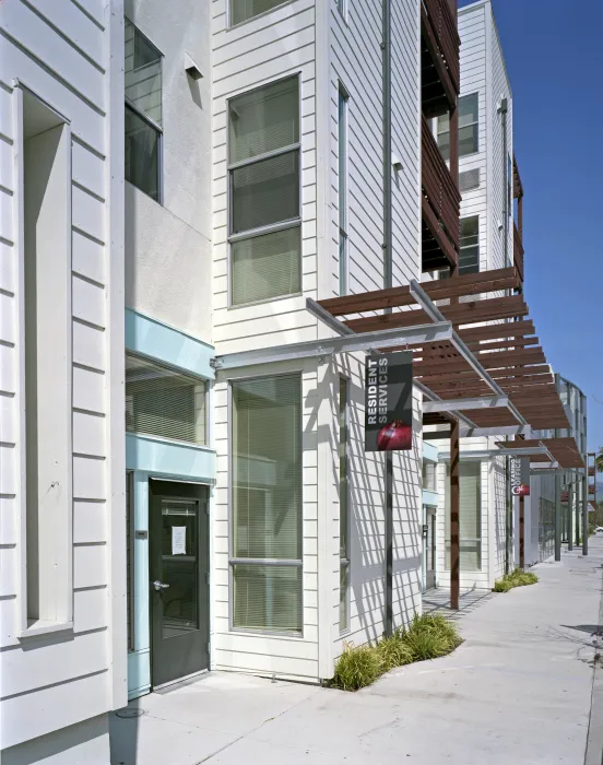 Service spaces along Paseo Senter in San Jose, California.