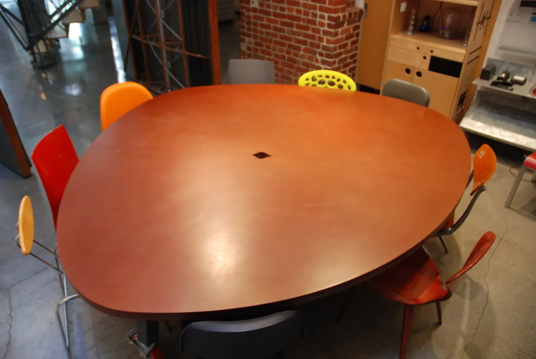 Conference room table inside David Baker Architects Office in San Francisco.