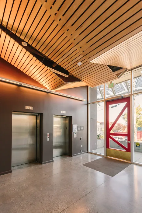 Entry lobby inside Bayview Hill Gardens in San Francisco, Ca.