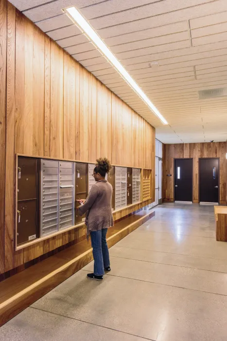 Resident mailboxes inside Bayview Hill Gardens in San Francisco, Ca.