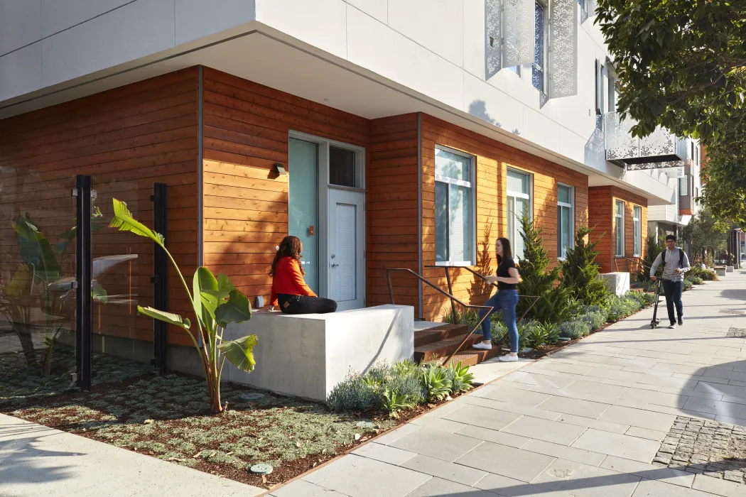 Residential stoop at Five88 in San Francisco.