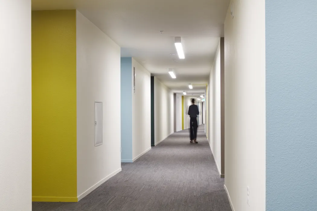 Residential Hallway at Five88 in San Francisco.