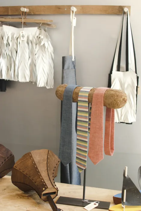 Neck ties on display inside StoreFrontLab in San Francisco.