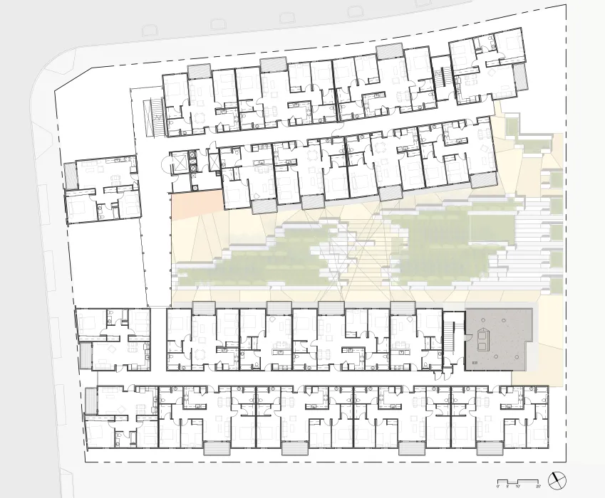 Level four site plan for Rivermark in Sacramento, Ca.