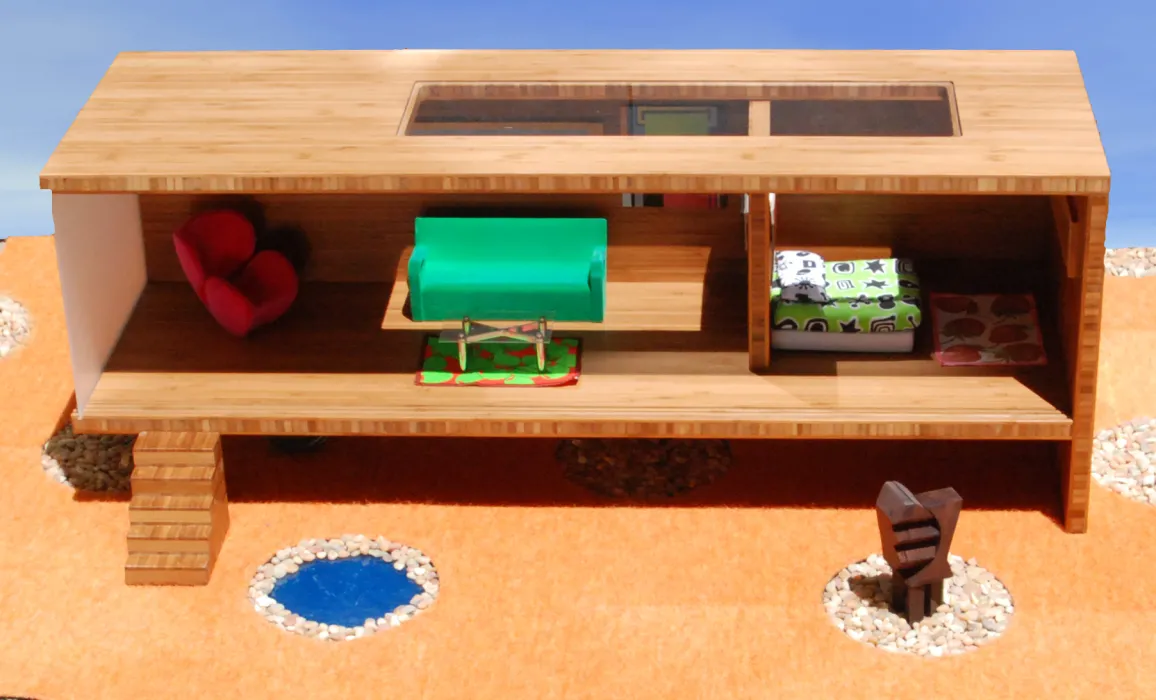 View of the Modularean Eco House from above.