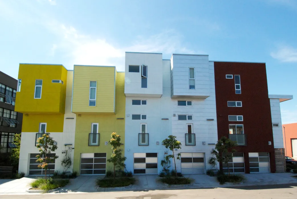 Townhouses at Blue Star Corner in Emeryville, Ca.