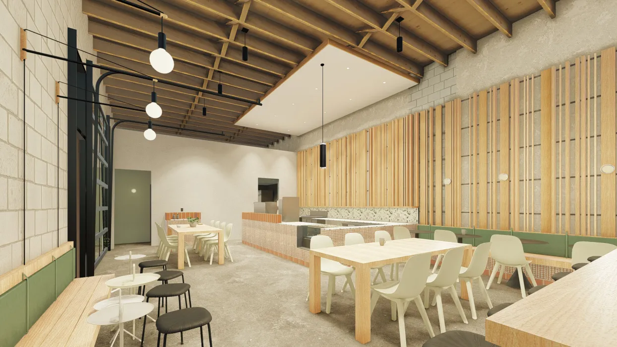 Interior rendering of the Bandsaw Building in Birmingham, AL.