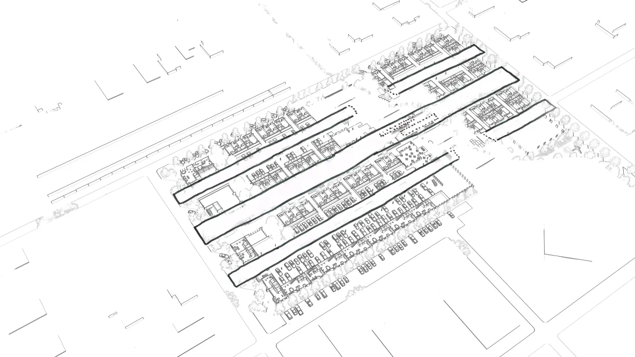 Diagram showing the plaza connections to Housing Northwest Arkansas Initiative.