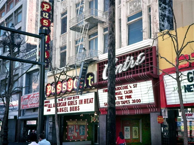 Photo of the site in the 80'sbefore Huckleberry Bicycles in San Francisco.