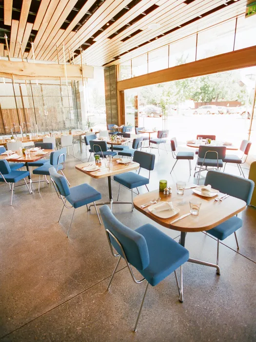 Interior of Spoonbar insde h2hotel in Healdsburg, Ca.