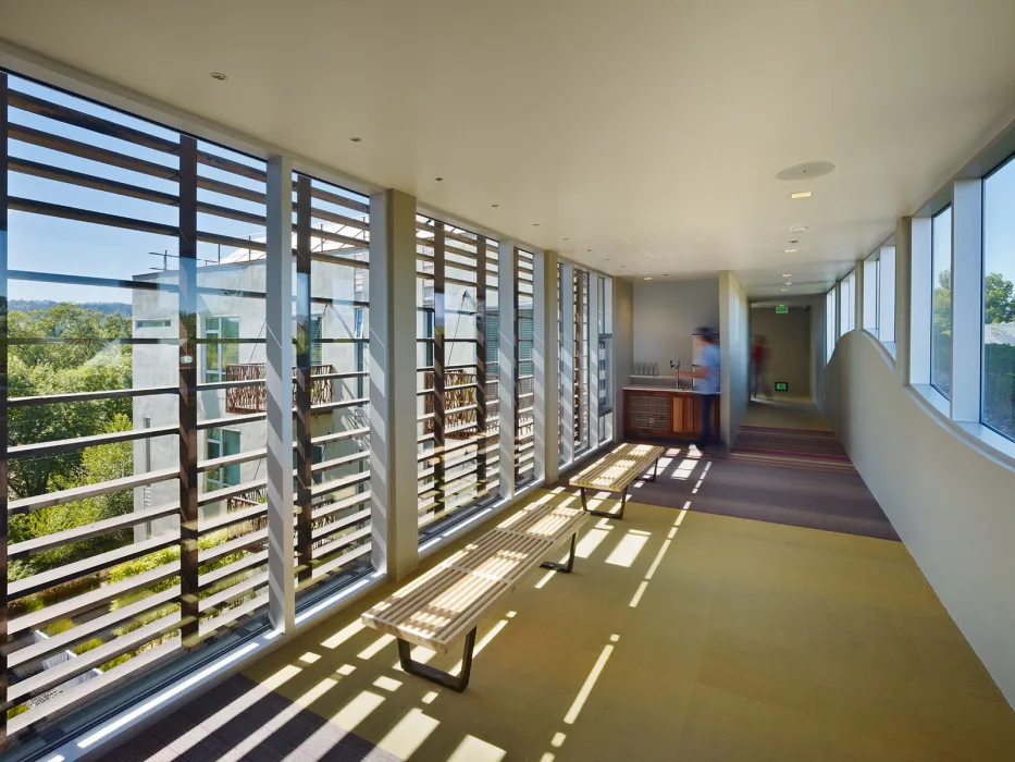 Hallway inside h2hotel in Healdsburg, Ca.