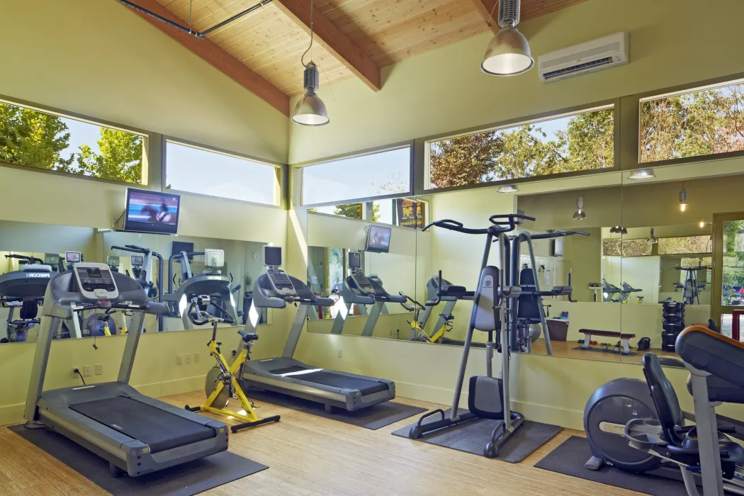 Exercise room inside Hotel Healdsburg in Healdsburg, Ca.