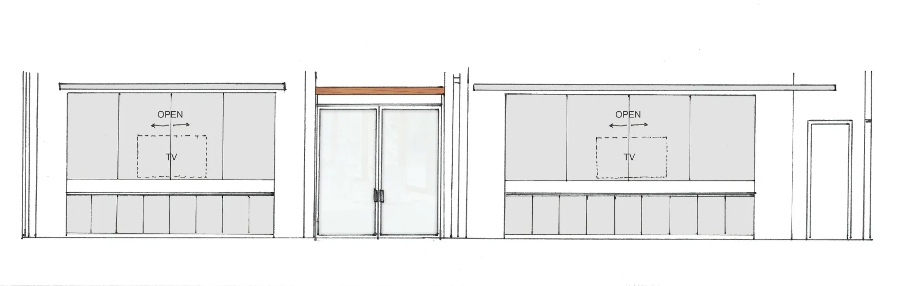 Diagram of the fourth floor elevator entrance for Harmon Guest House in Healdsburg, California.