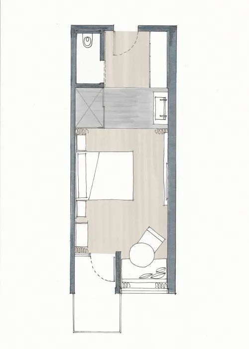 Standard Room plan for Harmon Guest House in Healdsburg, Ca 